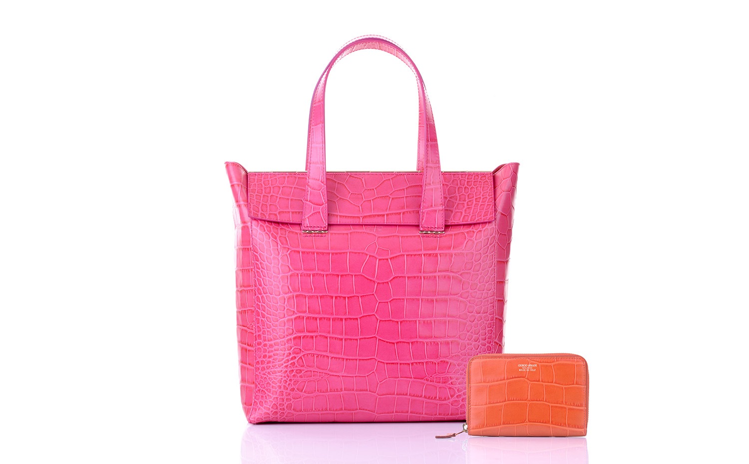 Armani/Marina Bay: Giorgio Armani Mock Croc Shopper bag with a zip around wallet